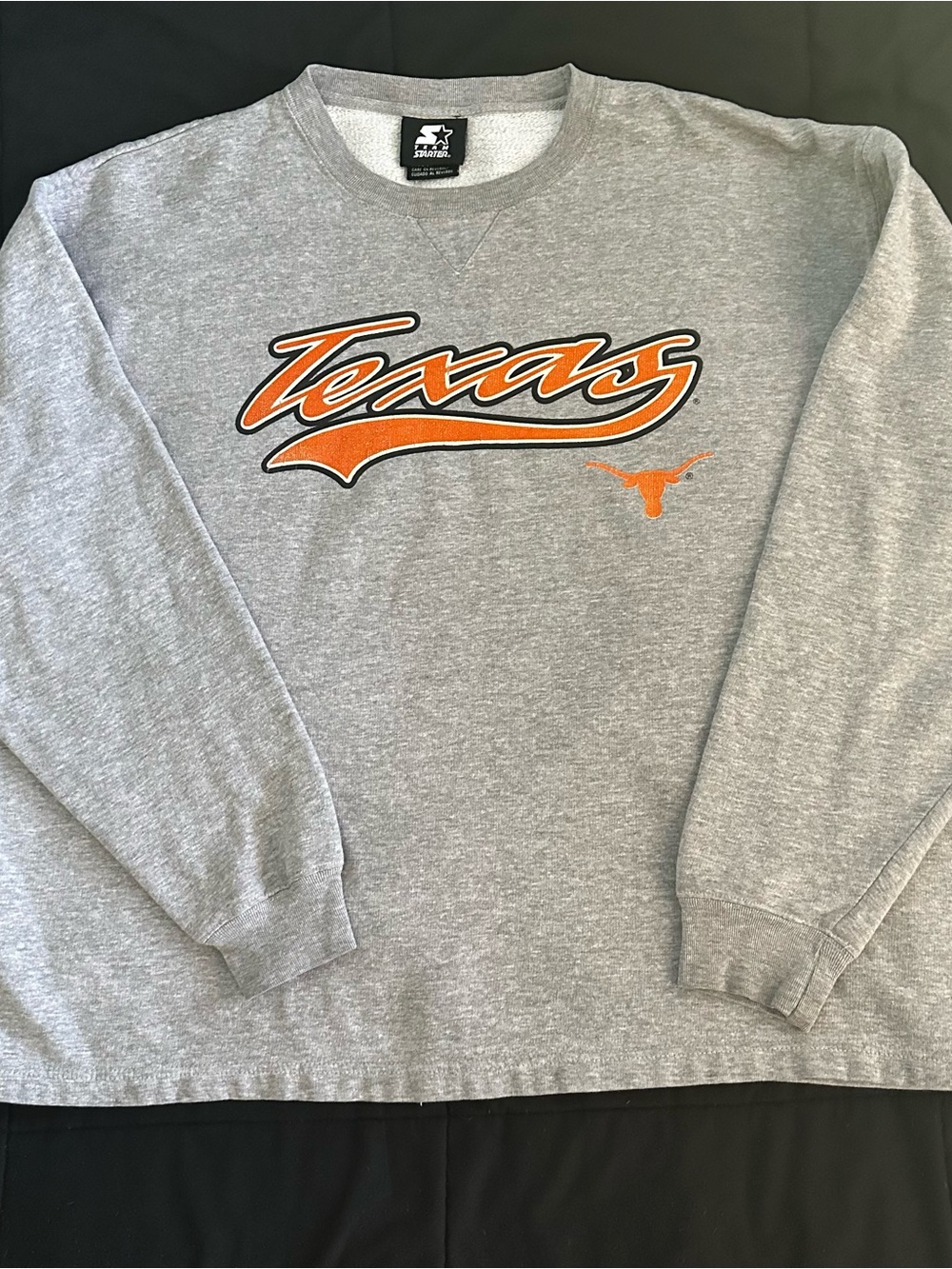 VTG Starter Texas Longhorns Gray Embroidered Crewneck Sweatshirt XL